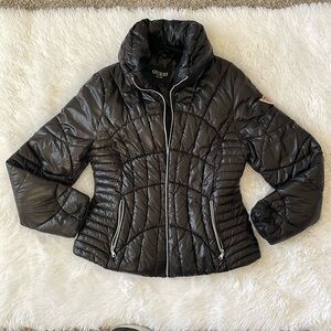 Guess black puffer coat junior size large